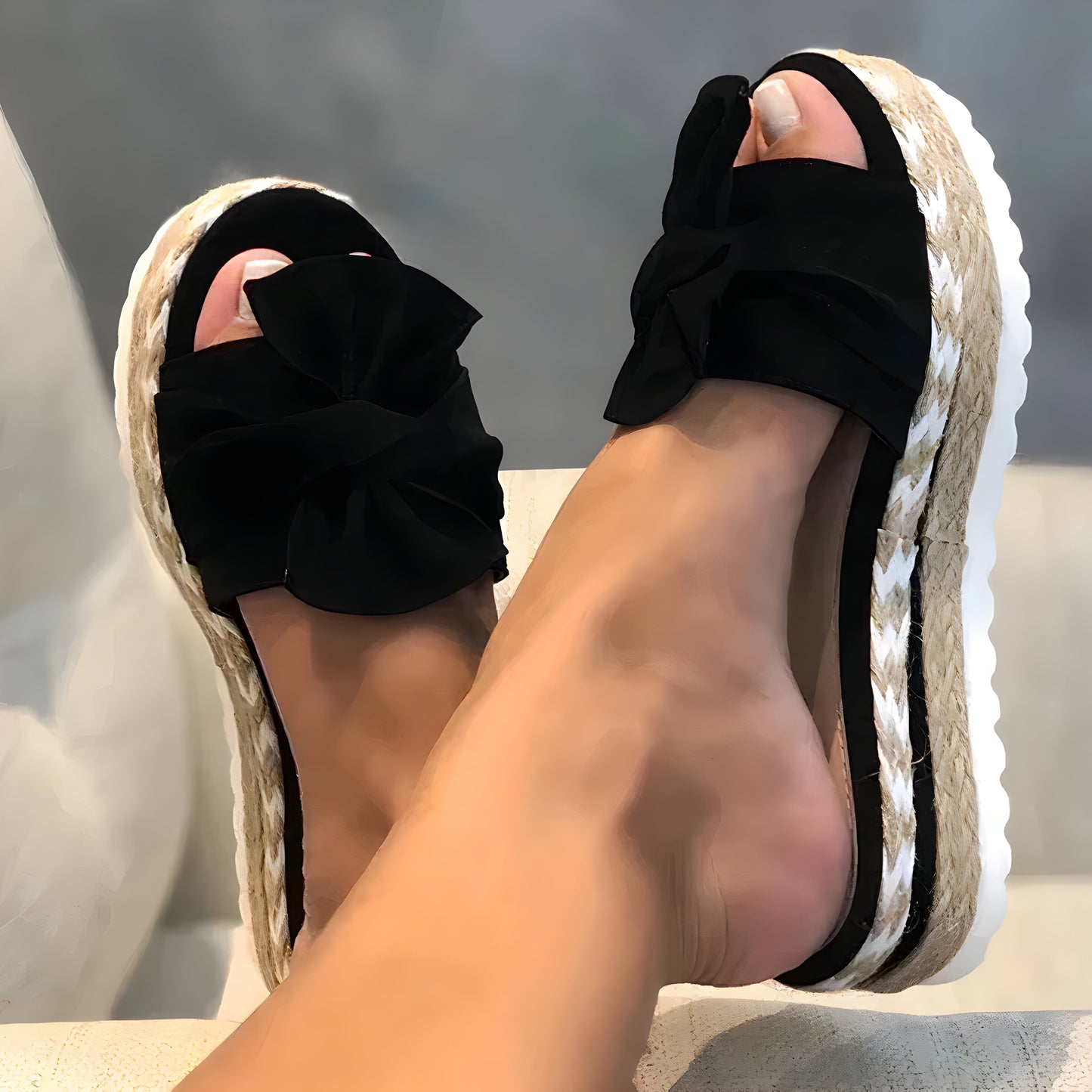 Sandalias de dama cómodas – Sandalias con rizadores elegantes y modernas