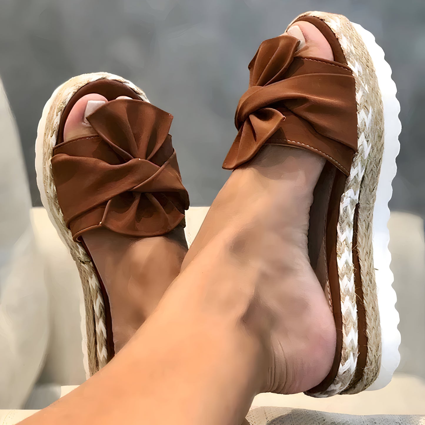 Sandalias de dama cómodas – Sandalias con rizadores elegantes y modernas