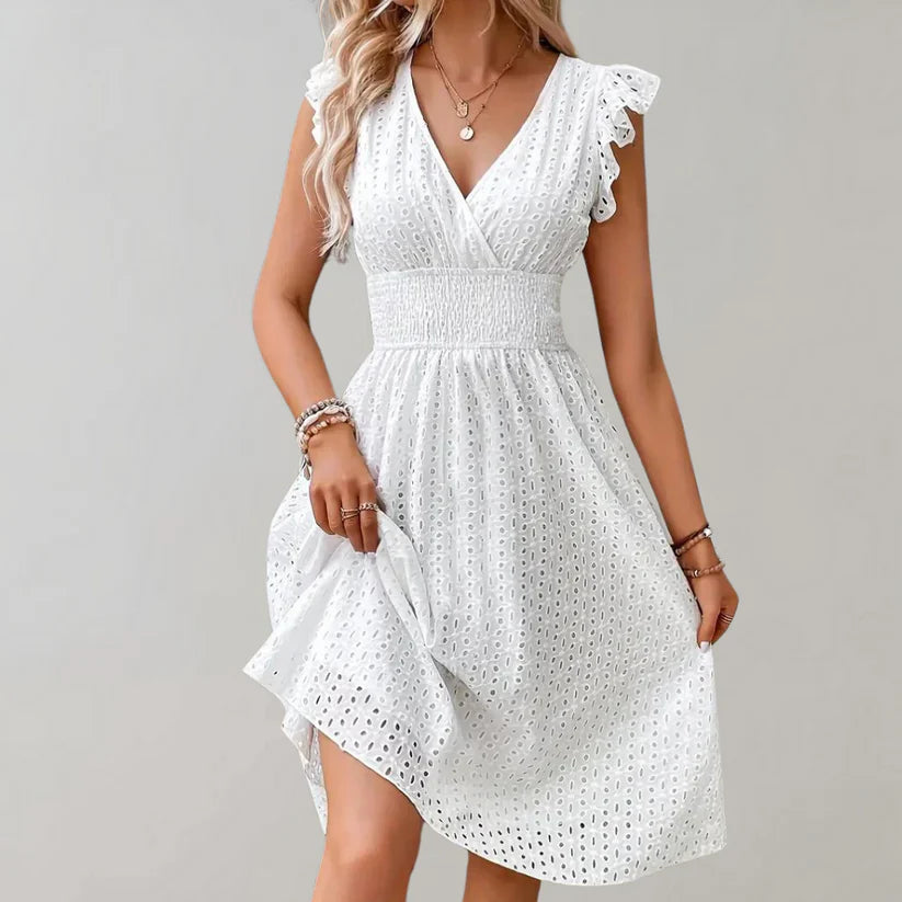 Vestido midi elegante mujer – Ideal para verano, estilo formal y diseño chic