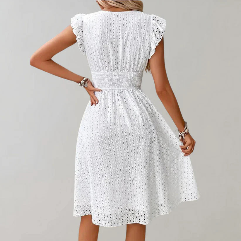 Vestido midi elegante mujer – Ideal para verano, estilo formal y diseño chic