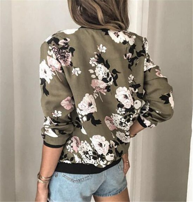 Chaqueta de transición mujer – Chaqueta floral ligera y elegante para primavera