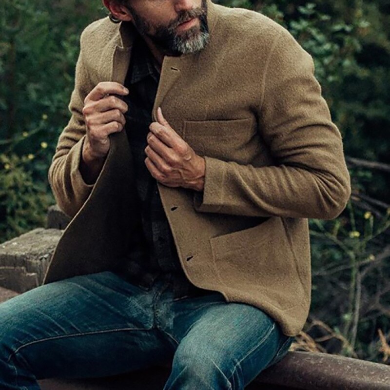 Men's Wool Cardigan – Stylish Button Closure Knit Sweater