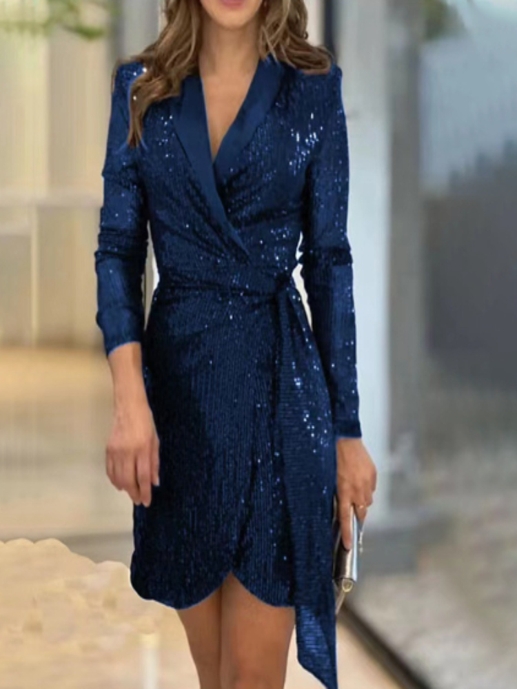 Vestido de noche elegante – Vestido envolvente mini para damas