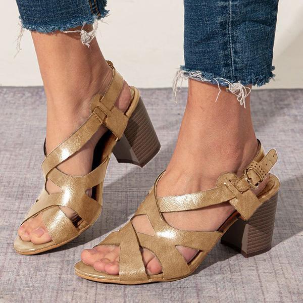 Sandalias elegantes con tacón bajo – Sandalias de mujer chic y cómodas para ocasiones especiales