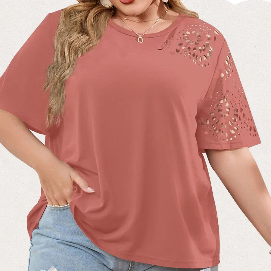 Camiseta de chiffon mujer – Top creativo con escote elegante y diseño moderno