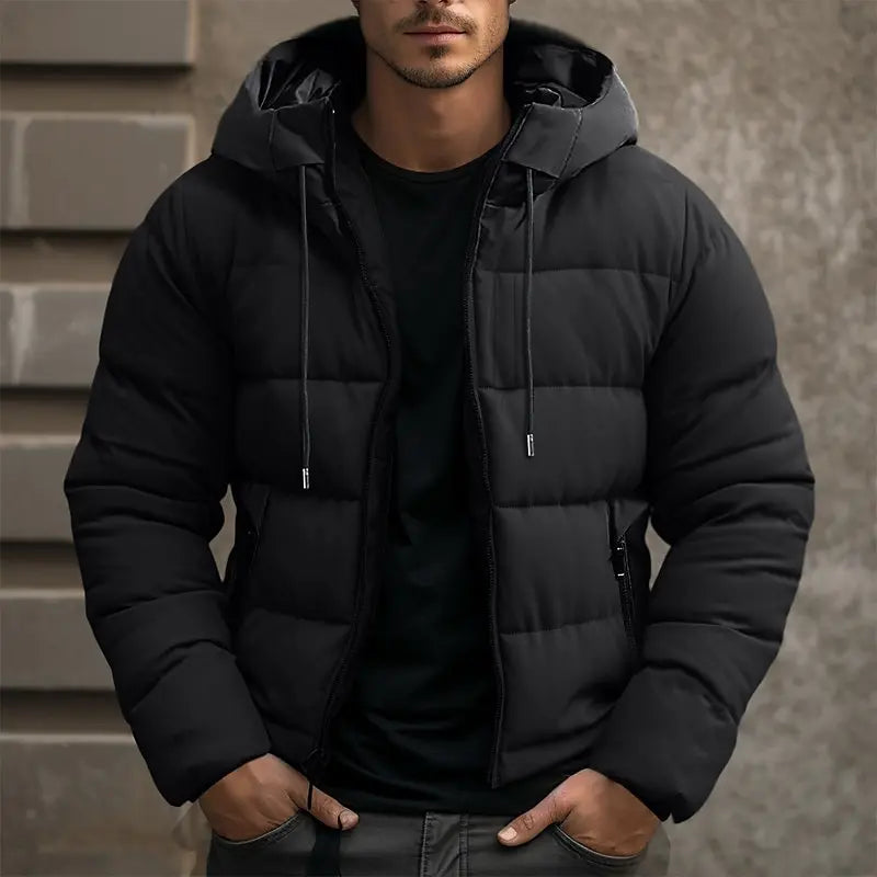 Chaqueta de Invierno Hombre – Puffer con Capucha Aislante y Cálida