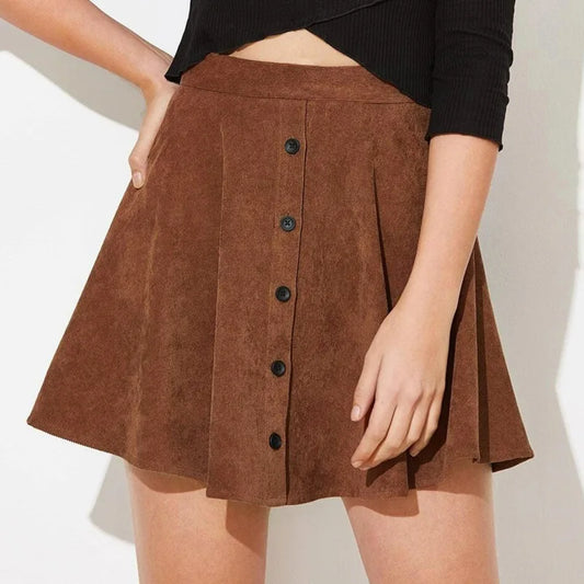 High-Waist Mini Cord Skirt – Stylish Women's Casual Fashion