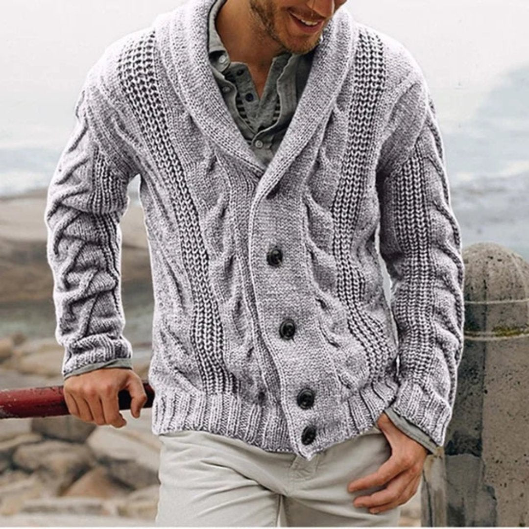 Cárdigan de Punto Cálido Hombre – Suéter Invierno con Botones Elegante