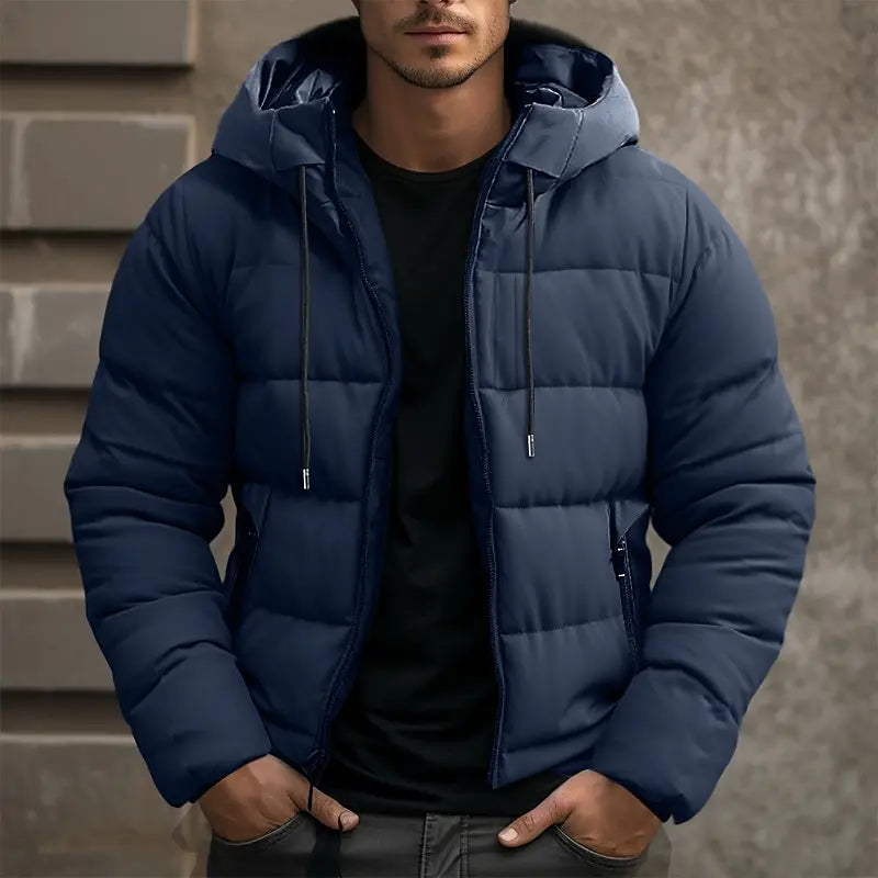 Chaqueta de Invierno Hombre – Puffer con Capucha Aislante y Cálida