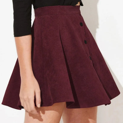 High-Waist Mini Cord Skirt – Stylish Women's Casual Fashion
