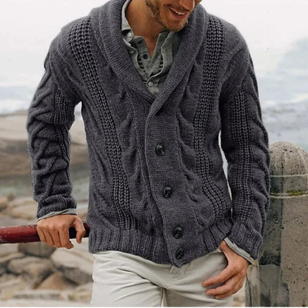 Cárdigan de Punto Cálido Hombre – Suéter Invierno con Botones Elegante