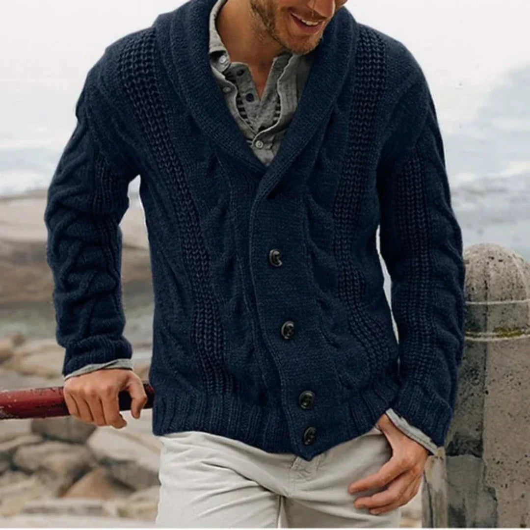 Cárdigan de Punto Cálido Hombre – Suéter Invierno con Botones Elegante