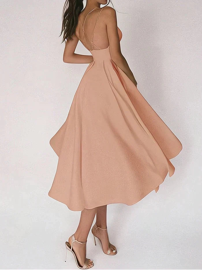 Vestido elegante mujer – Vestido escote en V para ocasiones especiales