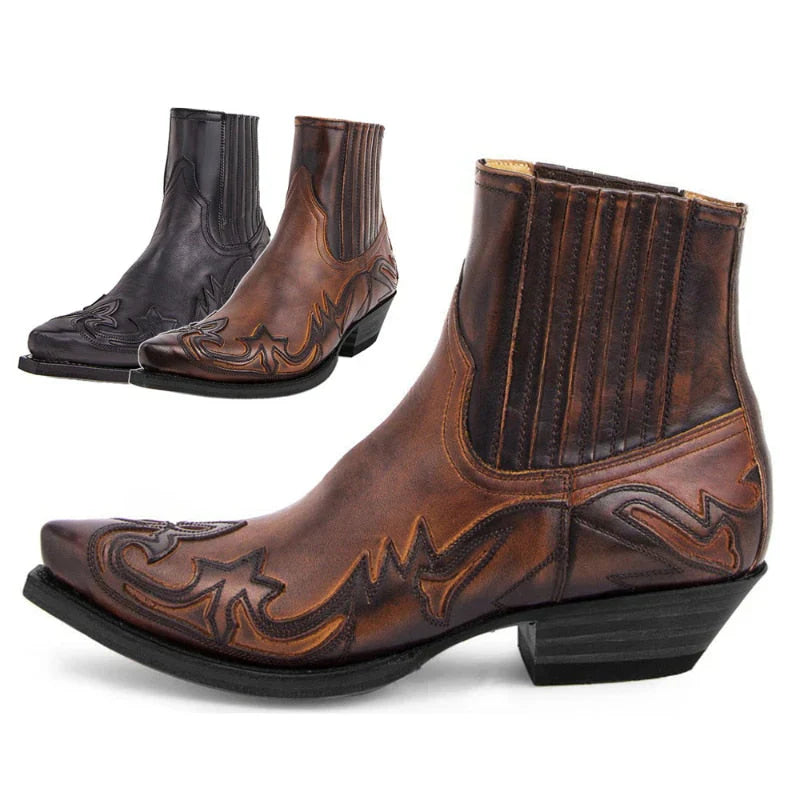 Botas Cowboy Hombre – Botas de Tobillo Estilo Western Durable