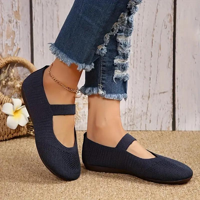 Zapatos de verano ligeros – Zapatos de lona slip on planos para mujer