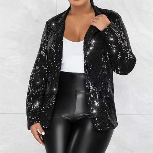 Blazer de fiesta mujer – Chaqueta brillante con lentejuelas elegantes