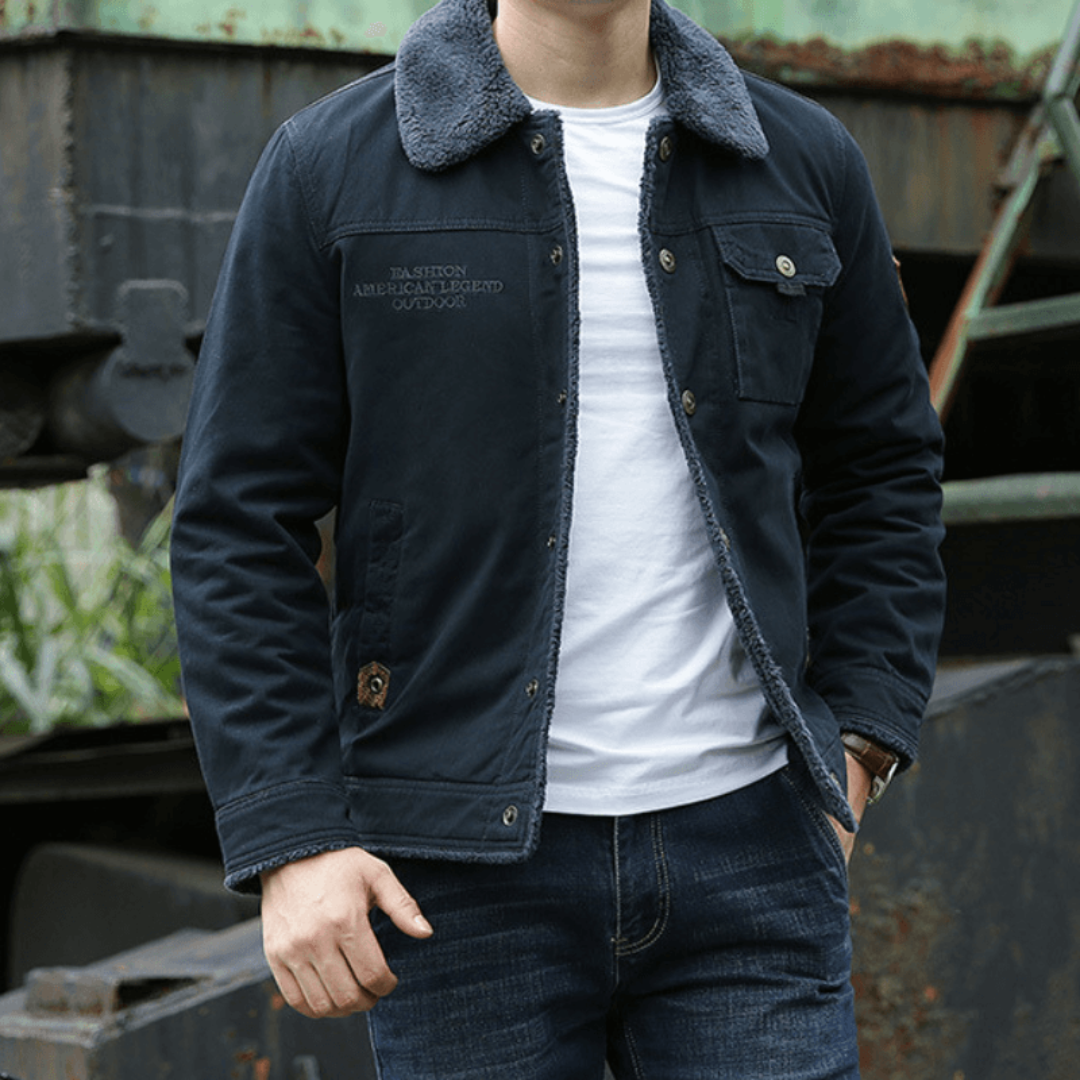 Chaqueta de invierno hombre – Casual con botones y bolsillo pecho