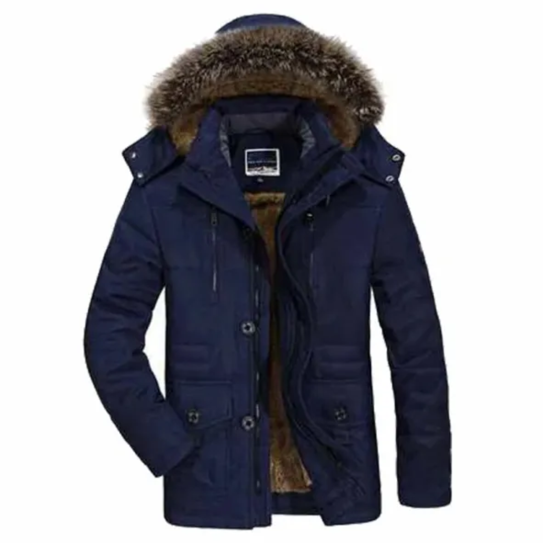 Parka de Invierno Hombre – Abrigo Cálido con Capucha y Cremallera