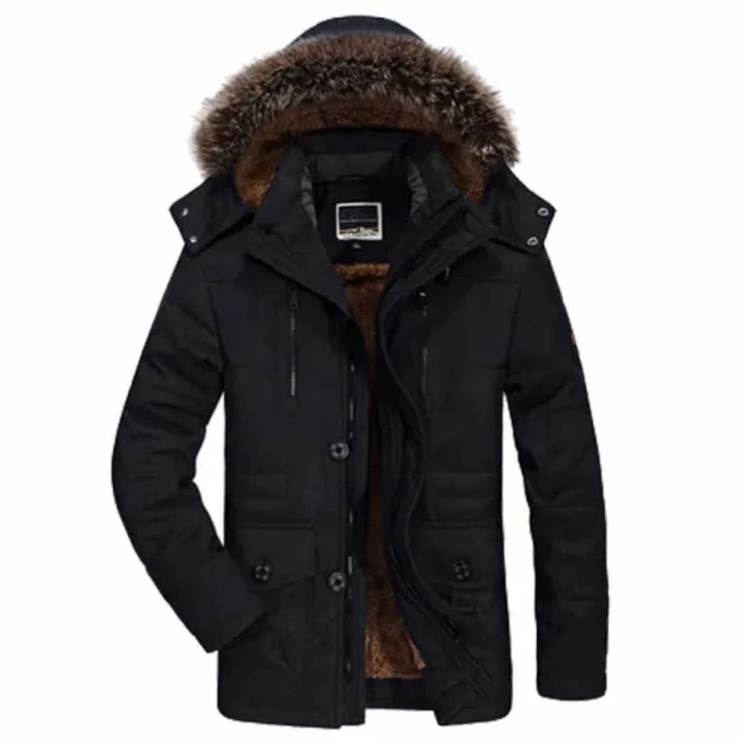 Parka de Invierno Hombre – Abrigo Cálido con Capucha y Cremallera