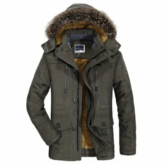 Parka de Invierno Hombre – Abrigo Cálido con Capucha y Cremallera