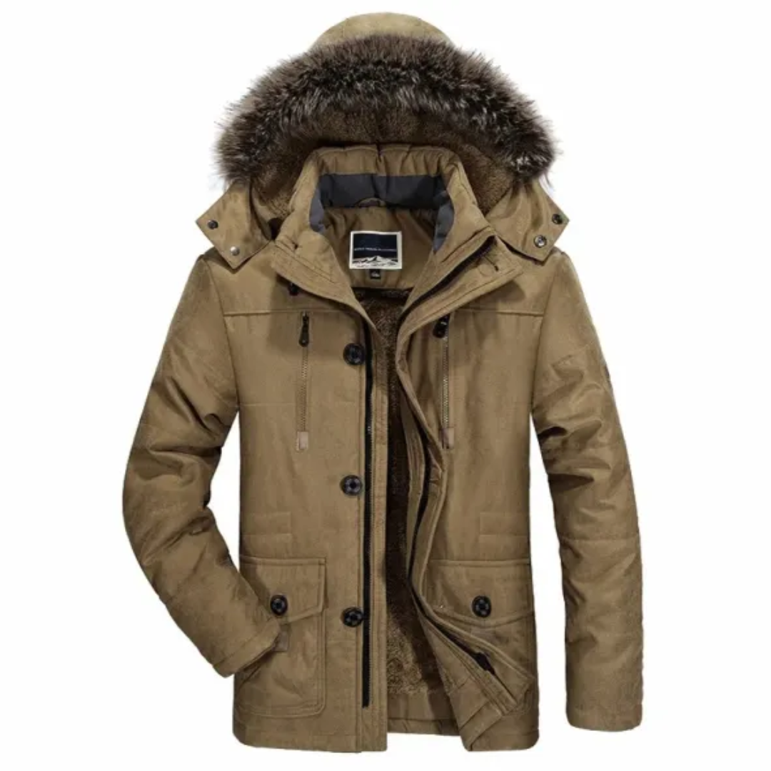 Parka de Invierno Hombre – Abrigo Cálido con Capucha y Cremallera