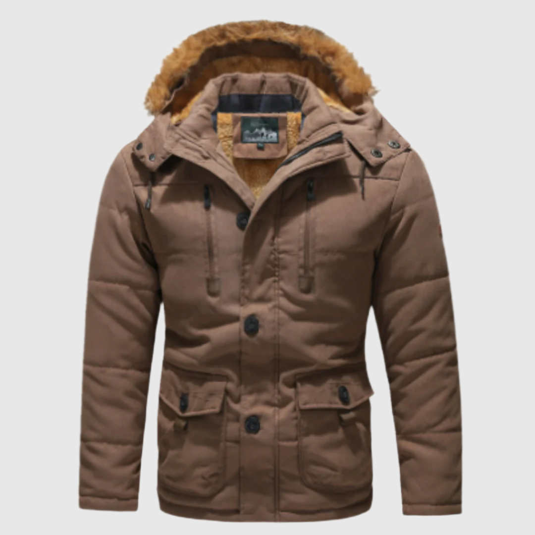 Parka de Invierno Hombre – Abrigo Cálido con Capucha y Cremallera