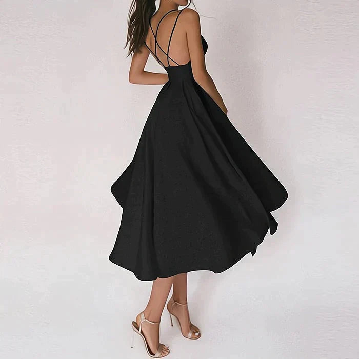 Vestido elegante mujer – Vestido escote en V para ocasiones especiales