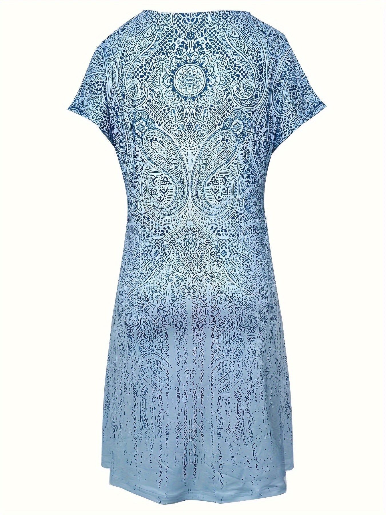 Vestido de verano dama – Mini vestido con cuello redondo y mangas cortas