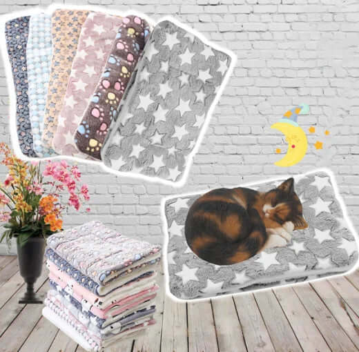 Cat Blanket Warm Soft Fleece – Cozy Snuggle Pet Throw