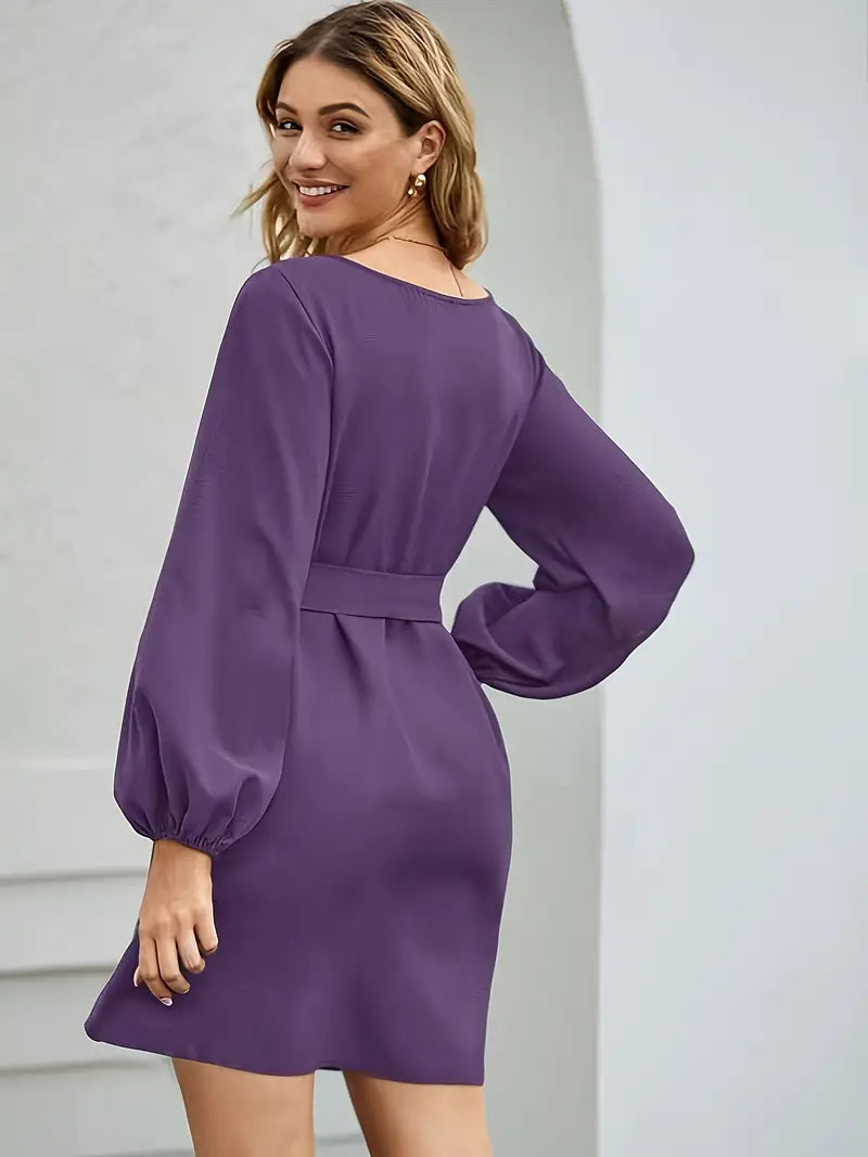 Vestido túnica mujer – Vestido elegante de un solo color, cómodo y versátil