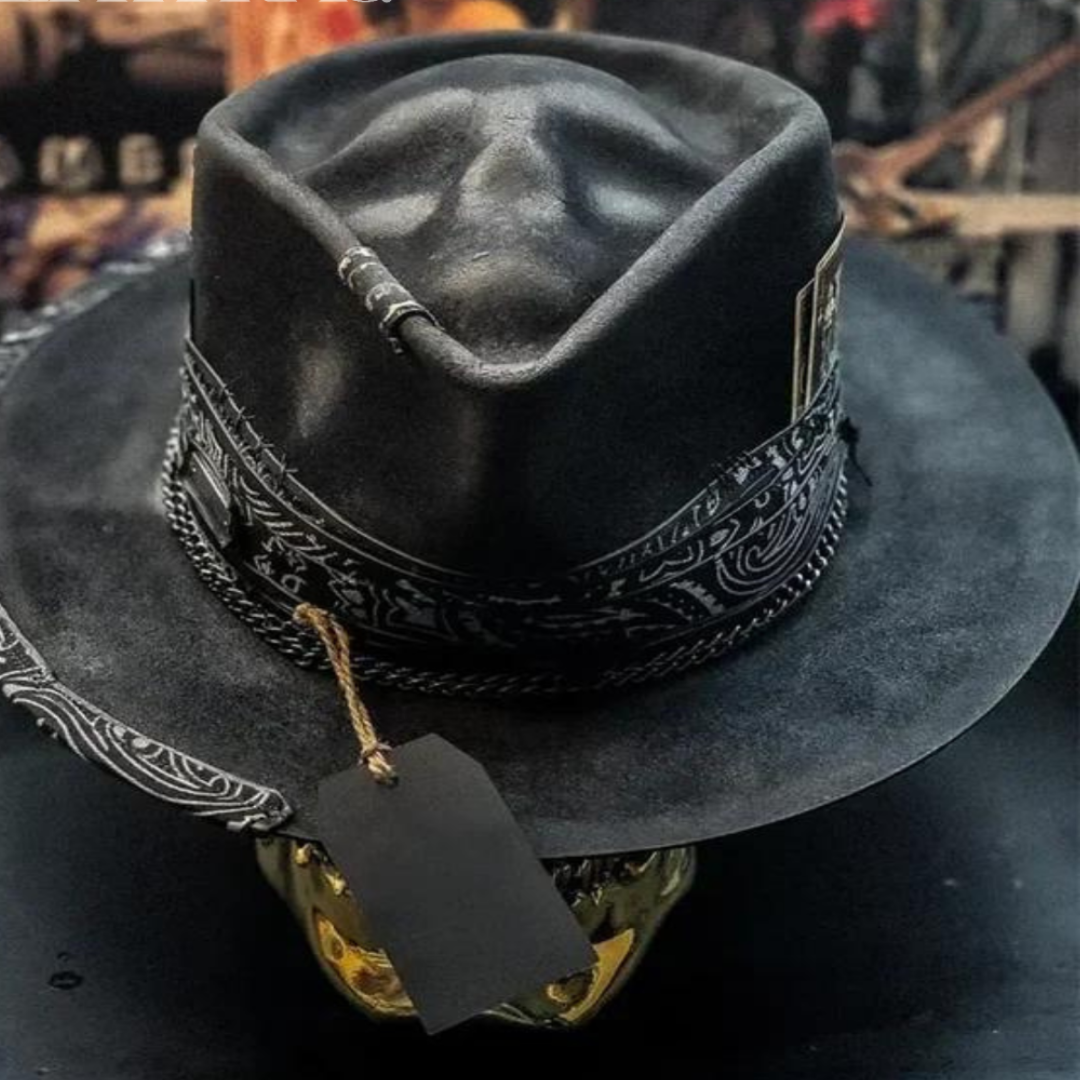 Sombrero Vintage Hombre – Sombrero Calavera Negro Elegante