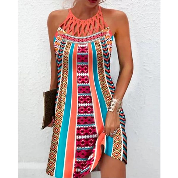 Vestido de verano cómodo – Vestido gráfico elegante para damas