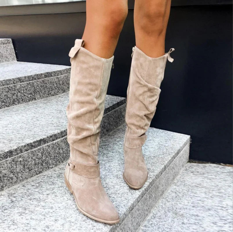 Botas de moda mujer – Botines elegantes de cuero para otoño