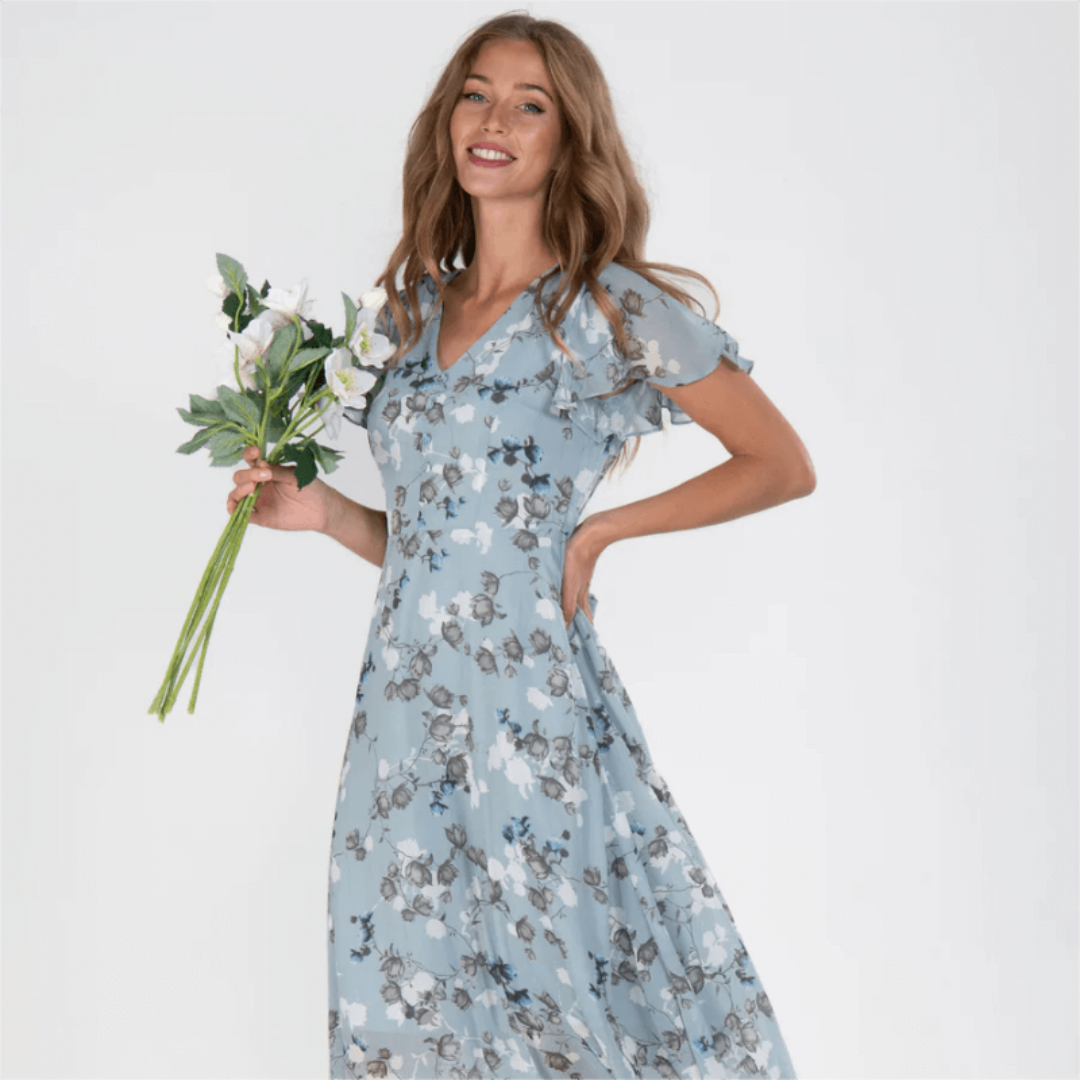 Vestido de verano dama – Maxi elegante con flores para ocasiones formales