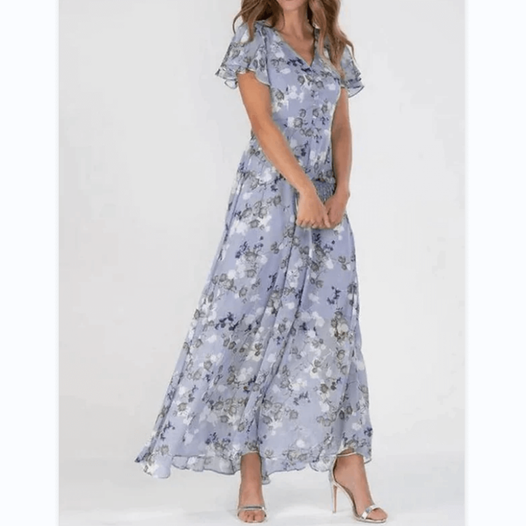 Vestido de verano dama – Maxi elegante con flores para ocasiones formales