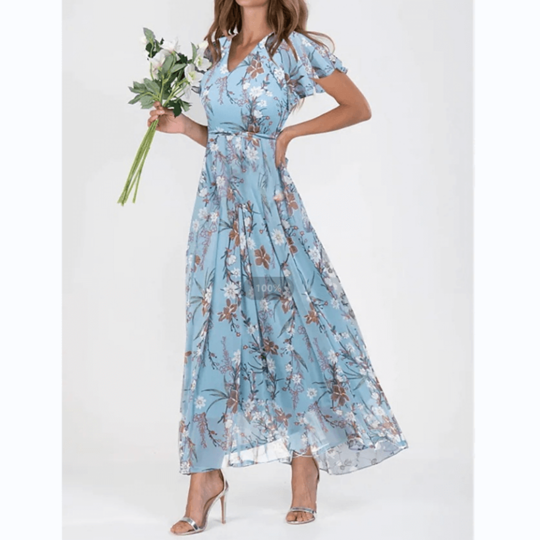 Vestido de verano dama – Maxi elegante con flores para ocasiones formales