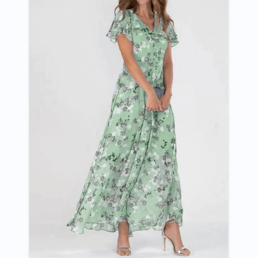 Vestido de verano dama – Maxi elegante con flores para ocasiones formales