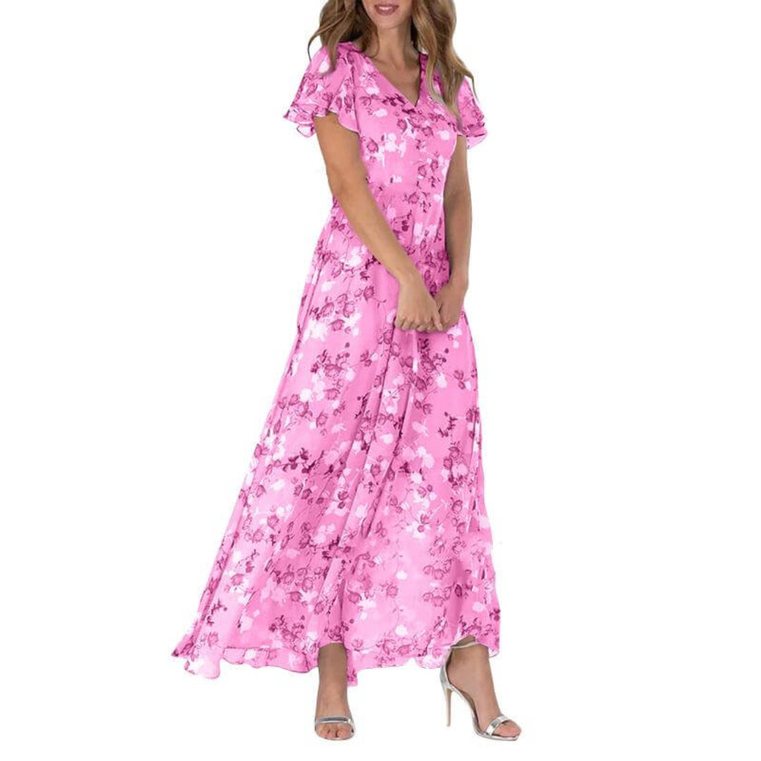 Vestido de verano dama – Maxi elegante con flores para ocasiones formales