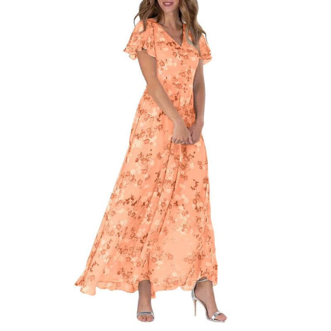 Vestido de verano dama – Maxi elegante con flores para ocasiones formales