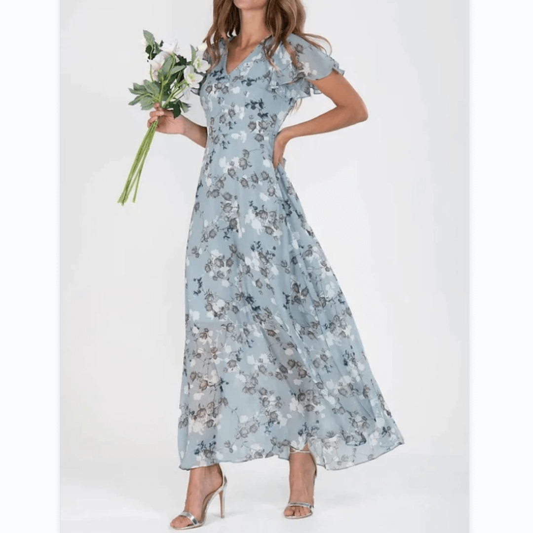 Vestido de verano dama – Maxi elegante con flores para ocasiones formales