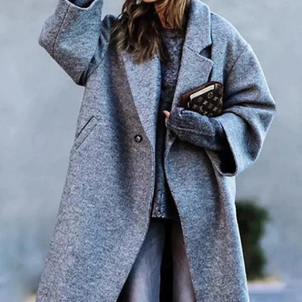 Abrigo de lana elegante grande – Abrigo de invierno chic y cálido